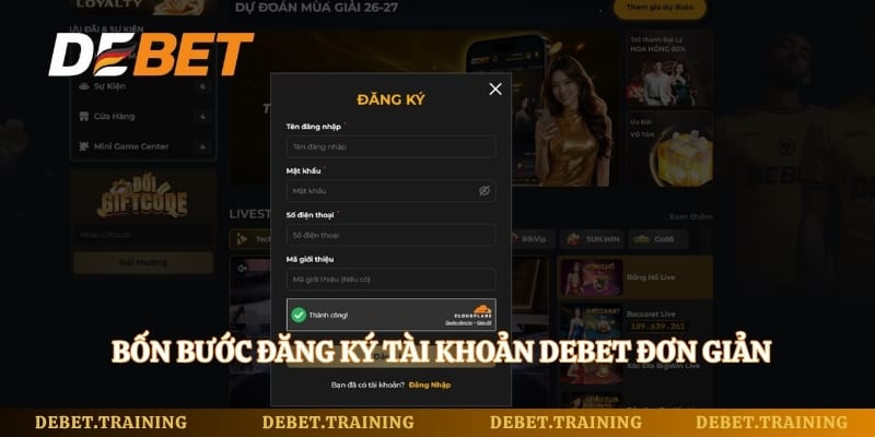 Bốn bước đăng ký tài khoản Debet đơn giản dành cho tân thủ
