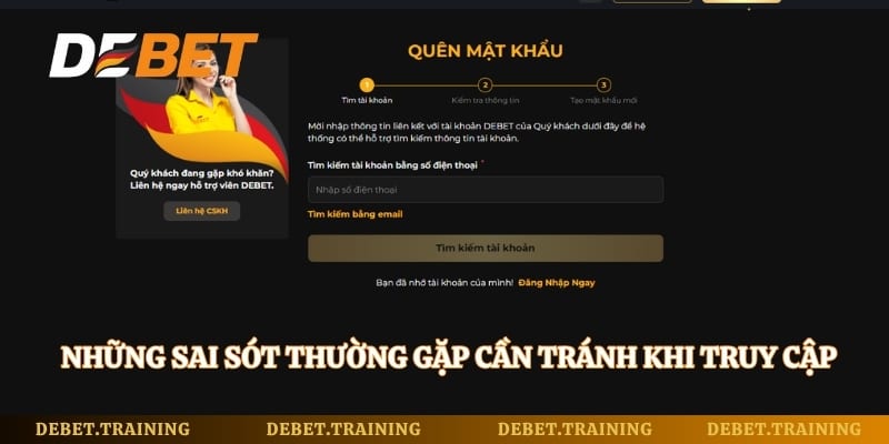 Những sai sót thường gặp cần tránh khi truy cập tài khoản 